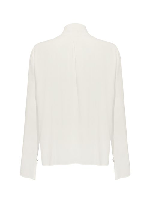 Blusa ESSENTIAL in viscosa con fusciacca Bianco Patrizia Pepe | 8C0785 A8I1W146
